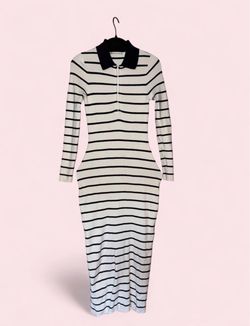 Abercrombie & Fitch Striped Midi Polo Dress