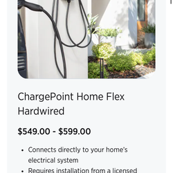 ChargePoint Home Flex Hardwired Car Charger