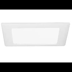 HALO 10" White Canless Recessed Light Ceiling Square Trim w/Glass Albalite Lens