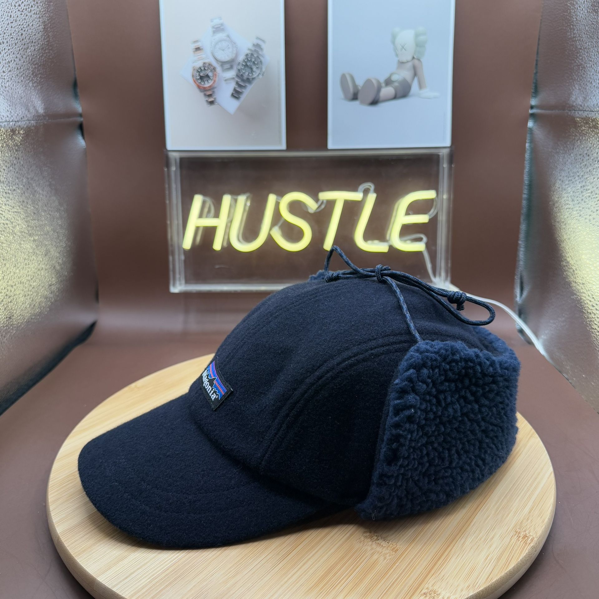 Patagonia Recycled Wool Ear Flap Cap Classic Navy