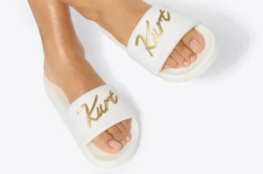 Kurt Geiger White Slide Sandals