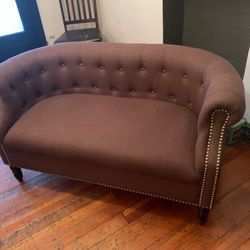 Scroll Arm Upholstered Loveseat Couch