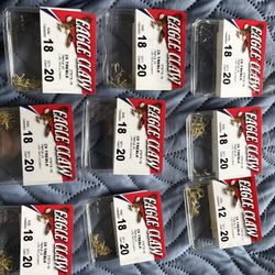 Nine Packs Of Eagle Claw Hooks. 20 Hooks In Each Pack.