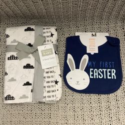 Brand New Baby Bib And Burp Cloths