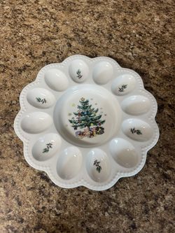 Nikko Japan Egg Plate Christmas Antique 