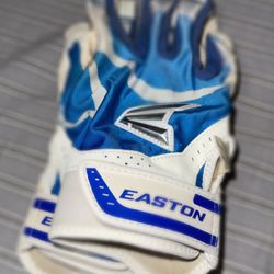 Easton Blue And White Batting Gloves