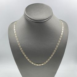 14KT TRI-COLOR GOLD 22” VALENTINO LINK CHAIN 11.8GR 4.0MM