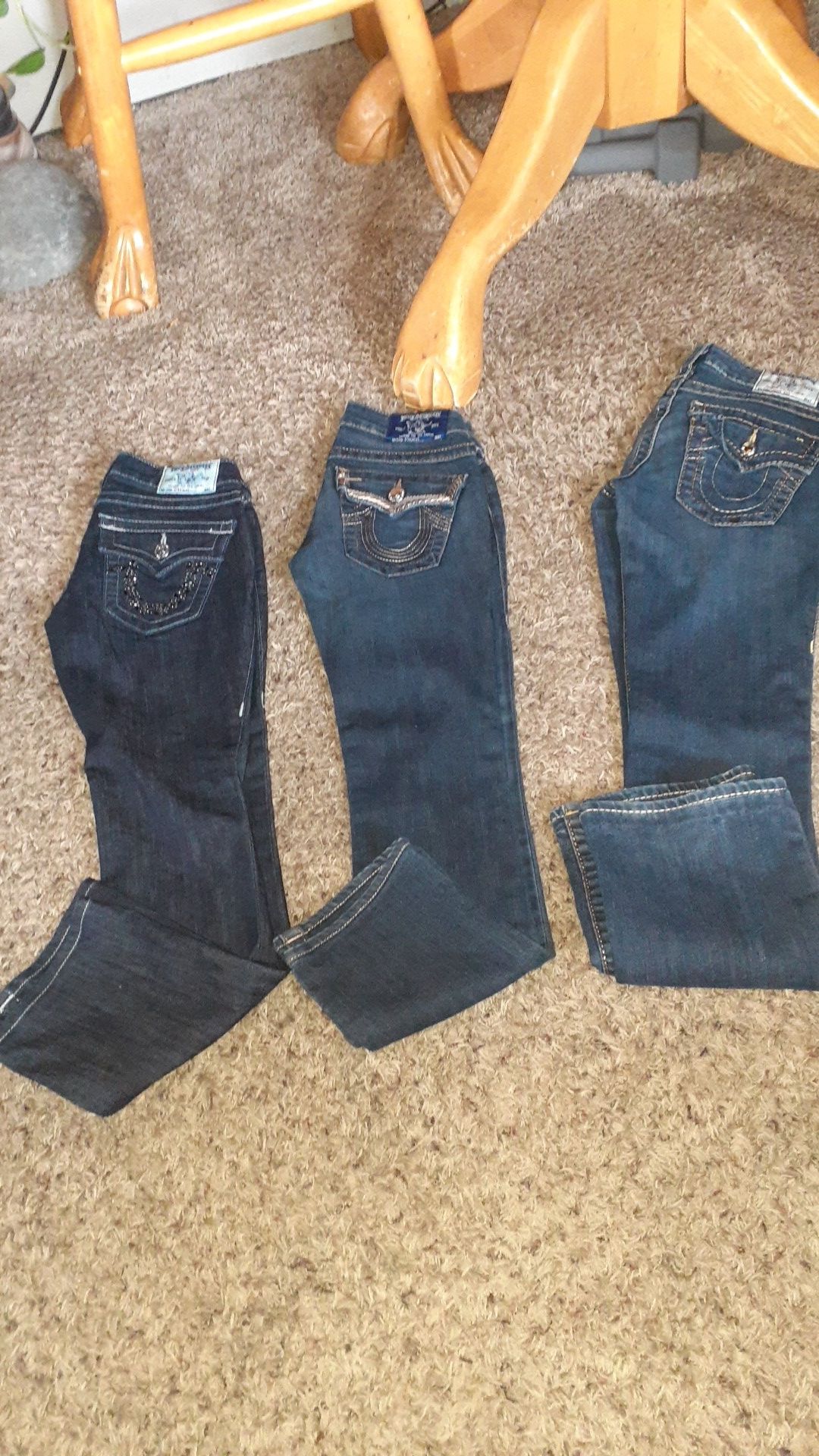 Brand New Girls True Religion Jean's Size 23" waist $12 each