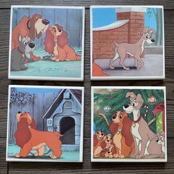 Handmade coasters Disney's lady and the tramp