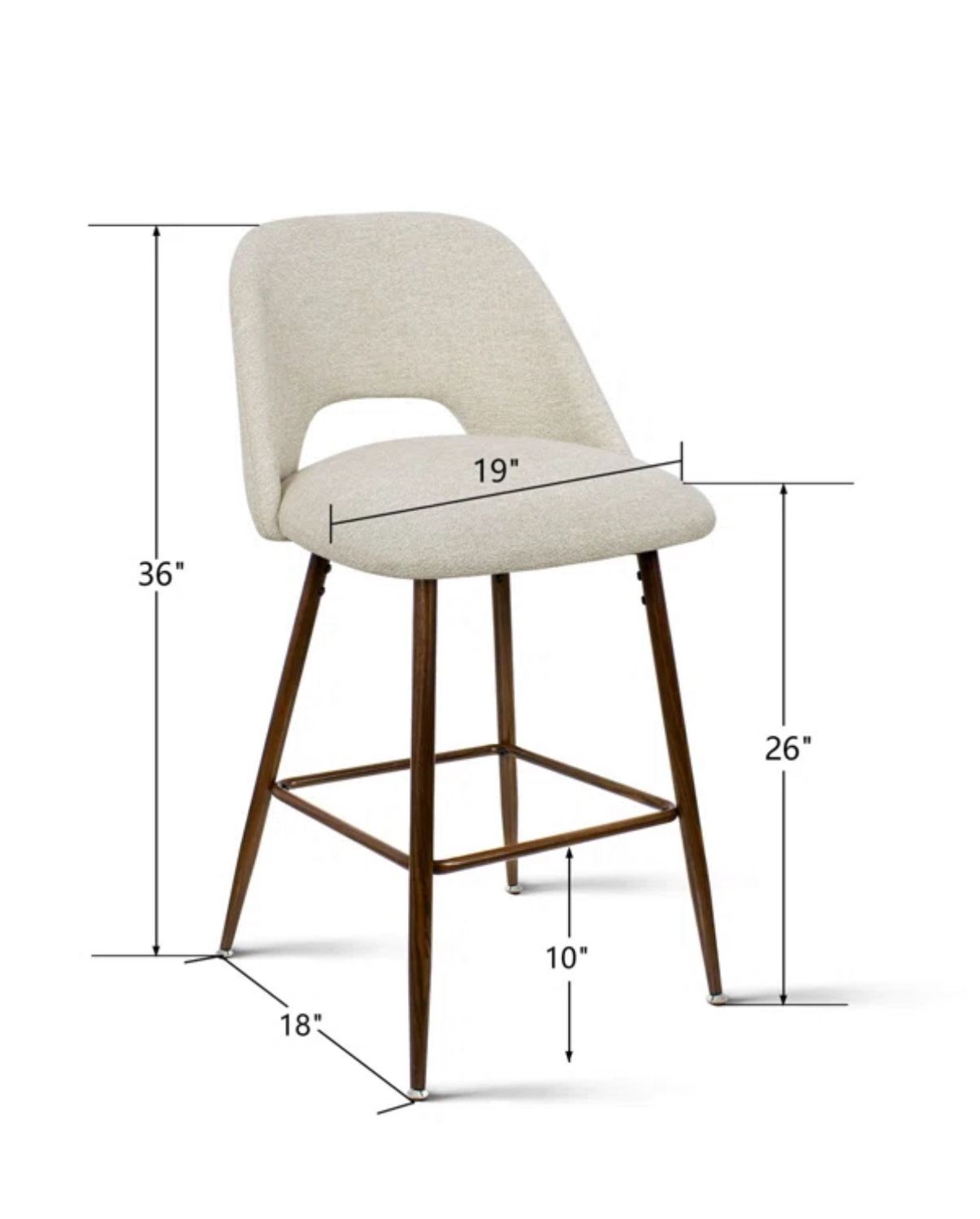 Luxury 26” Upholstered Counter Stools – Set of 4