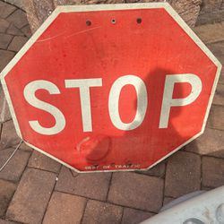 Metal STOP Sign Vintage Porch Pickup 
