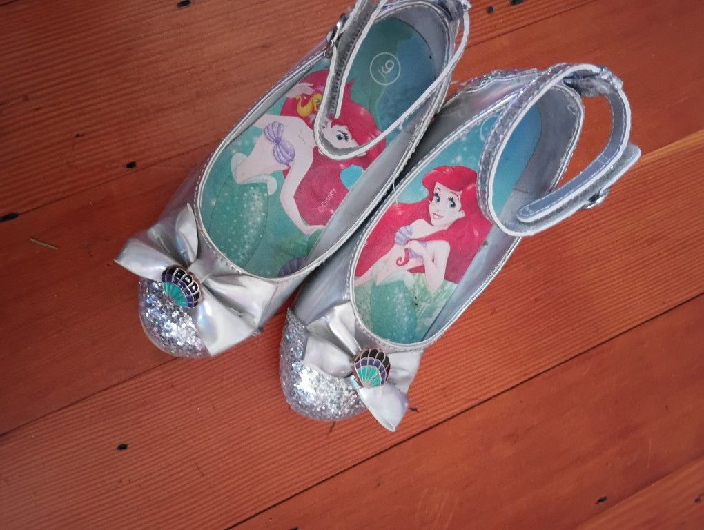New. Disney Princess Little Mermaid Holographic Dress Up Shoes.