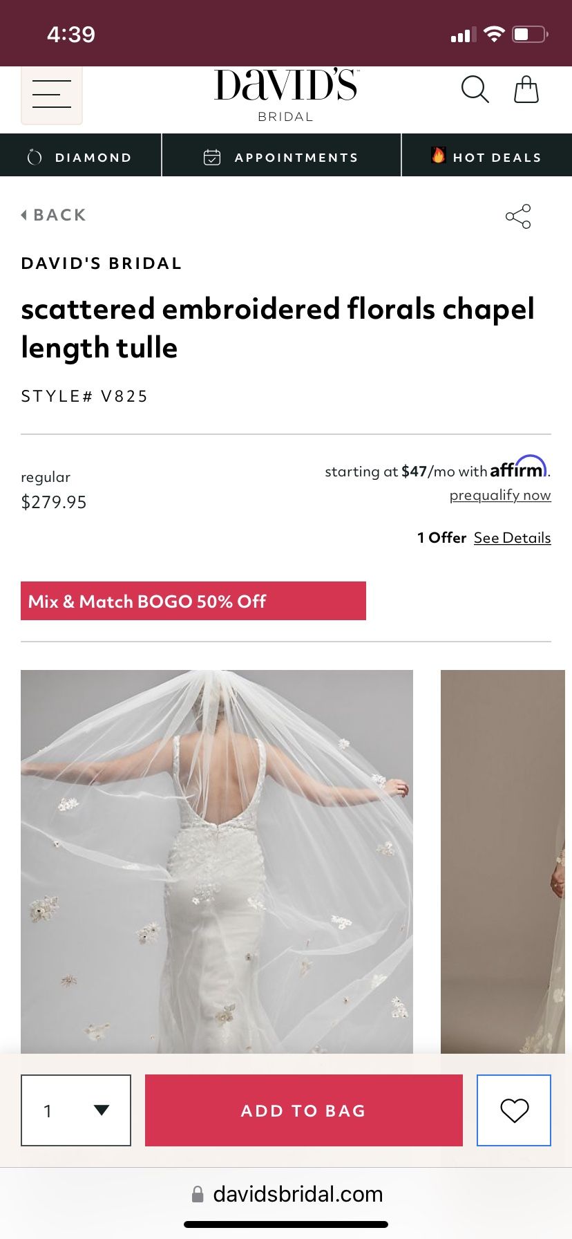 Beautiful long flowered veil