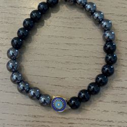 Handmade Black & Silver Evil Eye Bracelet