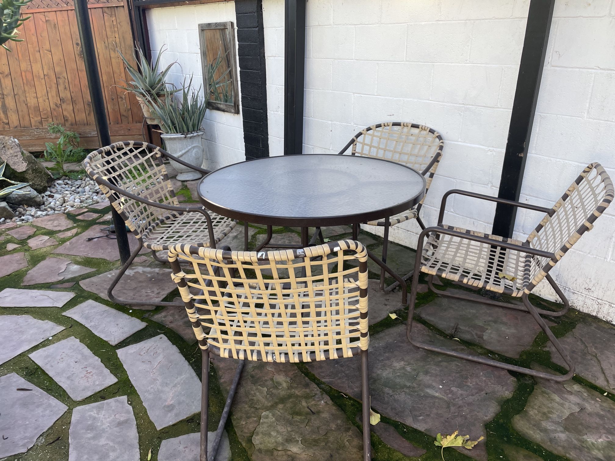 Vintage Brown Jordan Patio Table And Chairs Set - Main Image