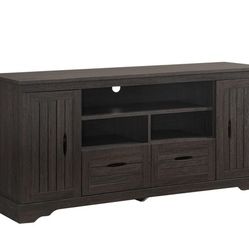 Myles Espresso Finish Living Room TV Stand 2 Doors & 2 Drawers