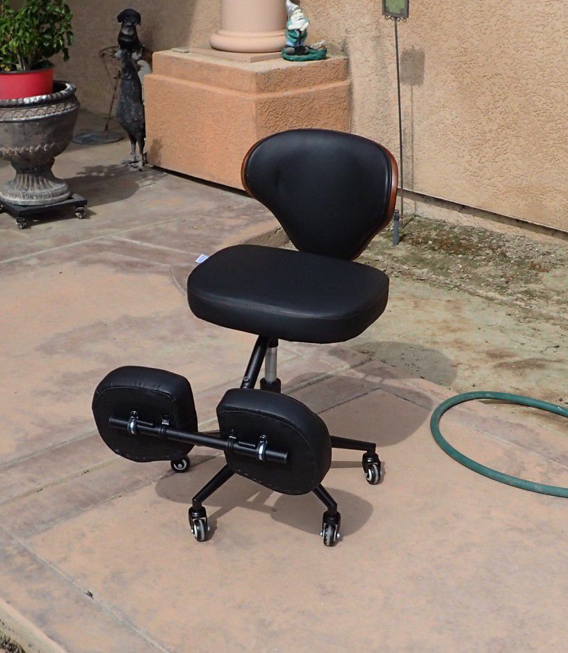 Kneeling Office Chair Ergonomic with Wood Back Support 