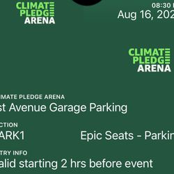 Pledge arena garage parking ticket