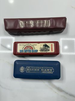 Vintage M Kohner Harmonica Blue Harp Big River Harp Marine Band Seiko Guitar Tuner