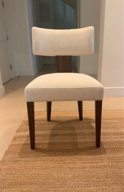 6 RH Restoration Hardware Padua Dining Chairs – Brown Oak / Perennials