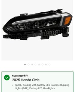 2025 Honda Civic Passenger Side Factory Headlight NEW