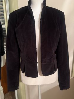 The limited Black corduroy Cotton Blend Cropped Jacket