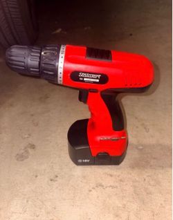 Stalwart 18V Cordless Drill Set, Red, 78-Piece Tool Set with Drill Bits, Sockets, Driver Bits, Flashlight, Rechargeable Battery, and Tool Box