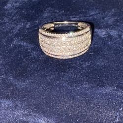 1 CT Diamonds Unisex Ring Size 9, 14k White Gold. 