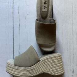 MIA Women's Beige Espadrille Wedges