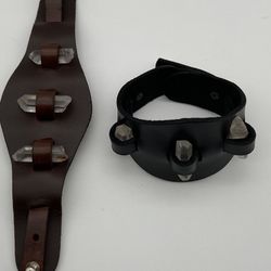 Leather Bracelet With Crystals