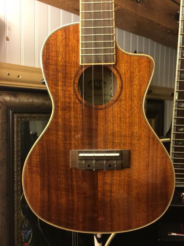 Kala KA-KTGE-C Hawaiian Koa Gloss Series Tenor Cutaway Acoustic/Electric Ukulele with EQ