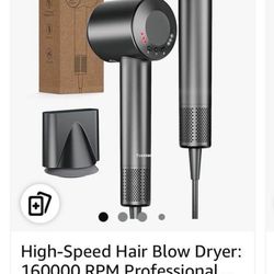 High-Speed Hair Blow Dryer: 160000 RPM Professional Hairdryer 500 Millions Negative Ionic Low Noise
