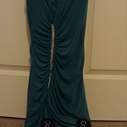 Scott Mcclintock Sleeveless Turquoise Evening Gown and Calvin Klein Shala Heels