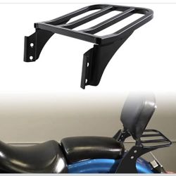 Sissy Bar Backrest Detachable Luggage Rack Rear Carrier Fit for Harley Heritage Softail Sportster Dyna 2006-Later FXD FXDB FXDL Black