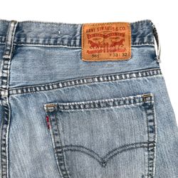 LEVI’S 569 LIGHT WASH DENIM SHORTS RAW HEM BLEACH FADE DISTRESS MEN’S 33X32