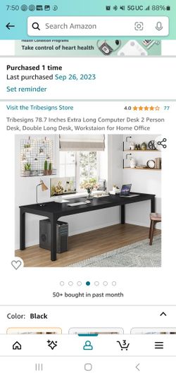 Tribesigns 78.7 Inches Extra Long Computer Desk 2 Person Desk, Double Long Desk, Workstaion for Home Office Table
