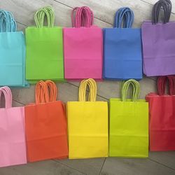 100 pack multi-color paper gift bags with handles party favors crafts wholesale