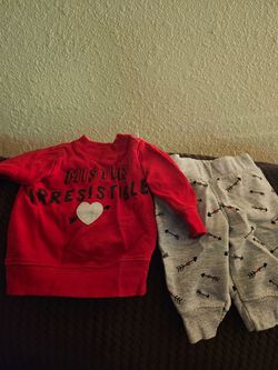 2-piece Valentine's Day boys outfit.