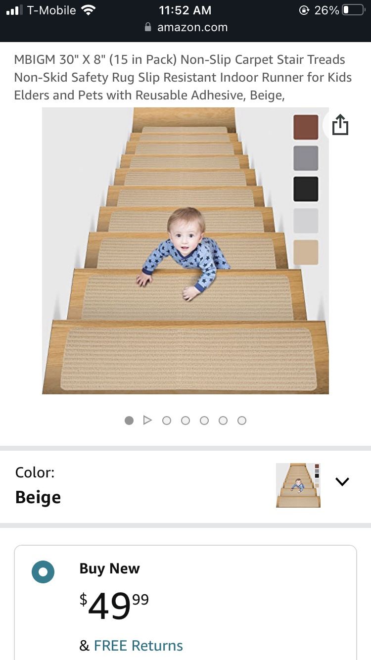 15 Beige Stair Treads