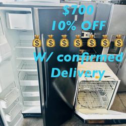 Refrigerator Dishwasher GE Profile Black Side by Side Like New FREE Delivery 