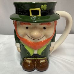 Vintage Russ Hand-Painted Leprechaun Ceramic Mug St. Patrick’s Day
