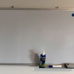White Board With Marker And Cleaner Liquid