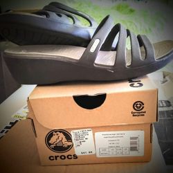 Brand-new, Size 8 Crocs Wedge Sandals.
