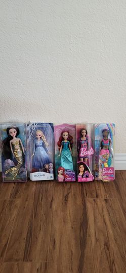 Dolls, Brand New ( $15 each!) Barbie,  Royal Shimmer, Elsa.