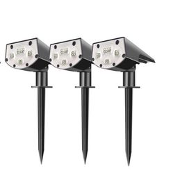 Ultra Bright 20 LED Landscape Spotlights with 2 Light Modes for Driveway, Garden, Yard, Patio(3 Pack)