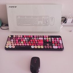 New colored Wirekess mouse and keyboard New.
Batteries included. 
Only 10 dollars  (on sale for 30 dollars).
And i gift 2 New cables usb to micro usb 