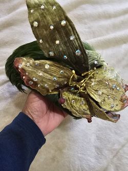 Olive Green Church Felt Hat With Details