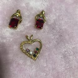 Earrings And Pendant 