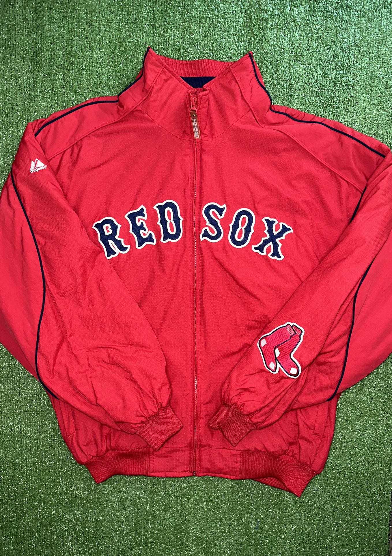 Mint Condition Majestic Boston Red Sox Authentic Collection MLB Team Dugout JACKET XL