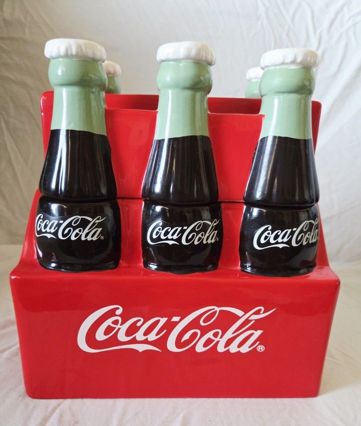 Vintage 2001 COCA COLA 6 Pack COOKIE JAR 9.5" x 9.0 by Gibson, Great condition